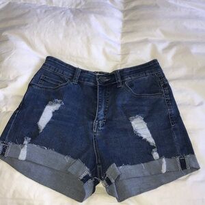 Blue Jean distressed shorts